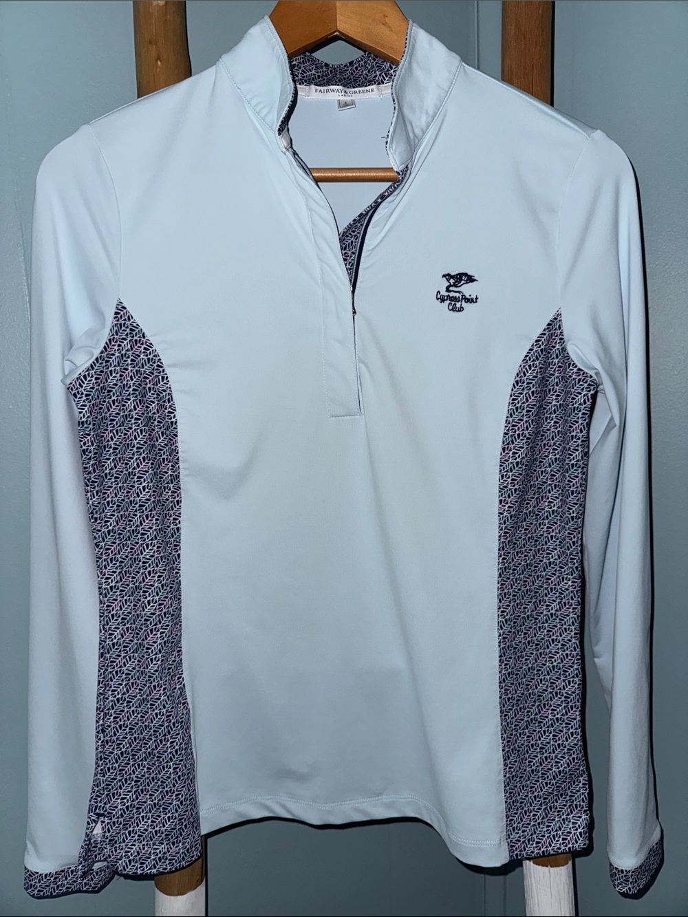 Fairway & Greene Women's 1/4" Zip Pullover Golf Shirt Cypress Point Club ~ S
